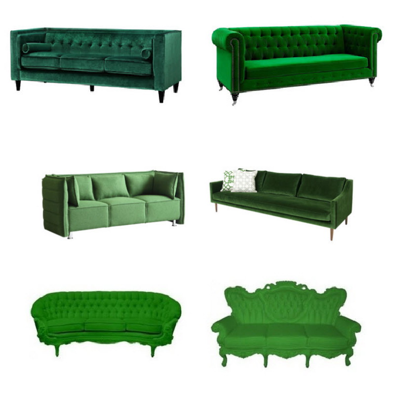 Зеленый диван - фото